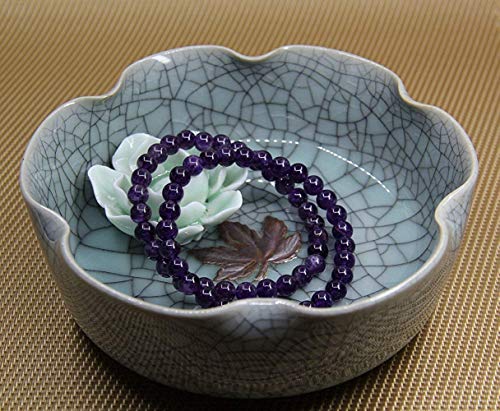 Angelstones Gemstones 6mm Round Beads Healing Crystal Bracelet for women | Natural Gemstone, Handmade Gifts for Women, Healing Crystal Round Beaded Stretch Bracelets, Unisex Jewelry for Women and Men - color: Amethyst