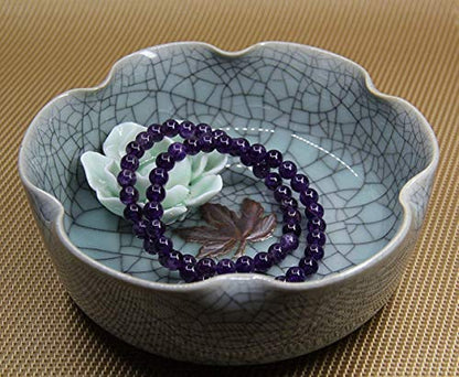 Angelstones Gemstones 6mm Round Beads Healing Crystal Bracelet for women | Natural Gemstone, Handmade Gifts for Women, Healing Crystal Round Beaded Stretch Bracelets, Unisex Jewelry for Women and Men - color: Amethyst