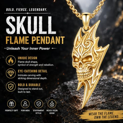 Skull Necklace for Men Women Gothic Skull Necklace for Men Women - style: 14K Skull necklace#1