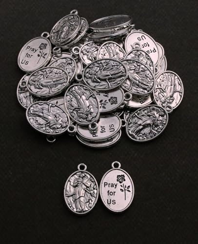Saint Therese of Lisieux/Saint Mother Teresa of Calcutta/Divine Mercy Jesus/Mater Dolorosa Patron Saint Medal Charm Pendant for DIY Rosary Necklace Bracelet Jewelry Making Part - color: 30pcs-Our Lady of Fatima
