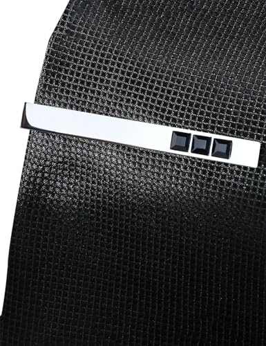 Men's Classic Luxury Zircon Crystal Tie Clip Silver Tone Light Brass Regular Necktie Tie Clip for Wedding Groomsmen Grooms Business Anniversary - style: Black Crystal