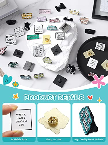 Kajaia 35 Pcs Enamel Pins Bulk Lapel Pin Alloy Brooches Pins Backpack Badges Brooch for Friends Clothing Decor - style: Positive