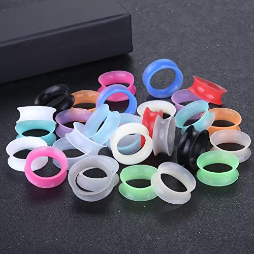 Xpircn 30Pcs Silicone Ear Gauges Flexible Ear Tunnels Plugs Stretchers Expander Double Flared Flesh Ear Piercing Jewelry for Women Men - style: Gauge:3/4"(20mm)