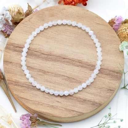 MASSIVE BEADS Natural Genuine Gemstone Beads Healing Crystal Chakra Reiki Jewelry Faceted Round Beads Bracelets 3mm - color: Blue Moonstone