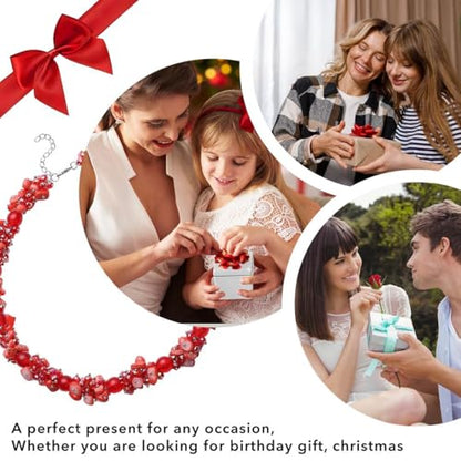 Beaded Necklaces Necklaces Shell- Colorful Beads y Summer 20-23 Inch - color: Red