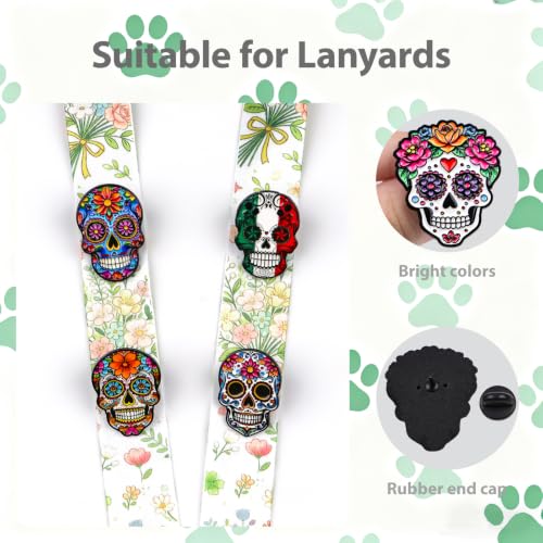 4/6/9/10/12/16/20PCS Cute Enamel Pins Bulk Set, Art Aesthetic Lapel Brooches, Humorous Quote Pins for Backpacks Jackets Hats Bags, Novelty Cool Badges for Women, Men, Teens, Kids - style: 6pcs Skull
