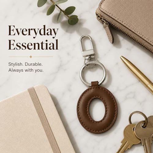 Initial Letter Keychain,Stainless Steel,Colorful Faux Leather Keyring for Backpack,Purse,Car Keys,Gift for Men Women - color: O