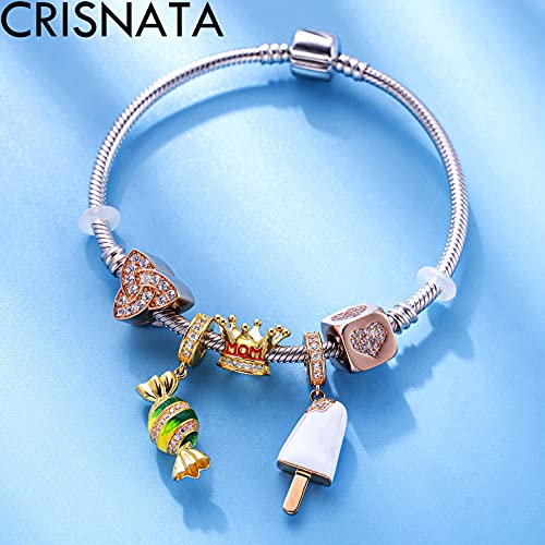 925 Sterling Silver Mothers Day Series Charms - Artist, Autism, Mother Daughter & Baby Foot Charms, Mom Crown & Nana Beads - Fits European Bracelet or Necklace - Gifts for Family, Lovers & Friends - color: Gold Mom Crown Charm