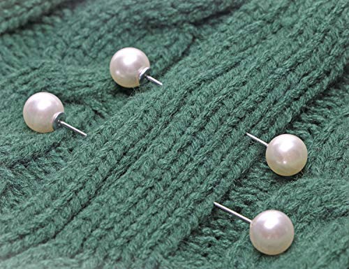 Pearl Brooches Pins Penta Angel 4 Pieces Sweater Shawl Clip Clasp Faux Pearl Safety Pins for Women Shirts Blouse Cinch Dresses Cardigan Collar Pants (Black and White) - color: Black and White