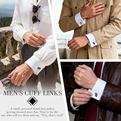 HAWSON Various Unique Cuff Links Mens, Animal/Tactical/Music/Holiday/Cufflinks, Themed Wedding Dinner Party Gift Suit Accessories - style: Eagle Head