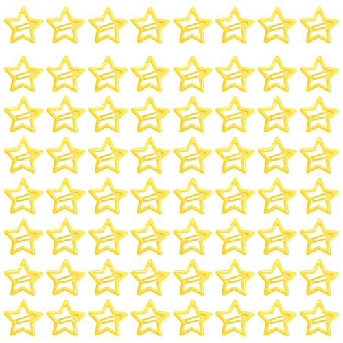 64 Pcs Metal Snap Hair Clips for Women,Small Snap Barrettes for Women Girls Thick Fine Hair (Yellow) - color: Yellow