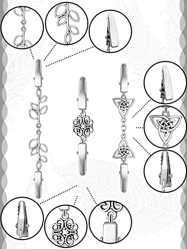 4 Pieces Vintage Sweater Shawl Clips Retro Cardigan Collar Dress Shirt Brooch Clips for Women Wearing, 4 Styles