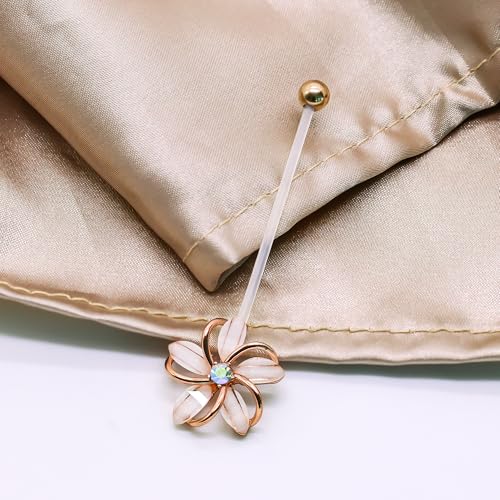 VERAMI 14G 38mm Pregnancy Belly Button Rings Flexible Bioplast Long Bar Flower Belly Rings for Maternity Clear Navel Piercing Retainer - color: Rose Gold-pink flower