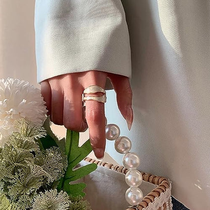 Colorful Adjustable Enamel Ring For Women Gold Plated Irregular Elegant Oil Drip Friendship Finger Ring Set Jewelry For Women