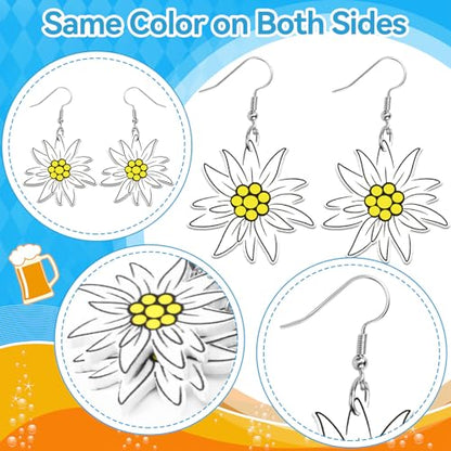8 Pairs Oktoberfest Acrylic Earrings for Women Bavarian Jewelry | Munich Beer Dangle Earrings, Oktoberfest Holiday Jewelry Gifts Party Accessories, Lightweight Acrylic, Double Side - style: Oktoberfest
