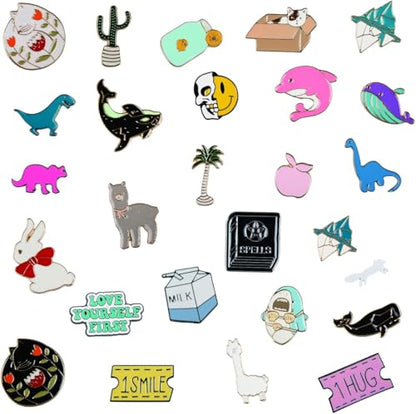 Mixed Enamel Lapel Brooch Pin Set Decoration for Backpack, Hat and Jacket | Birthday Christma Holiday Gift for Friends, Children, Families (Mystery Style) - size: 50 pieces