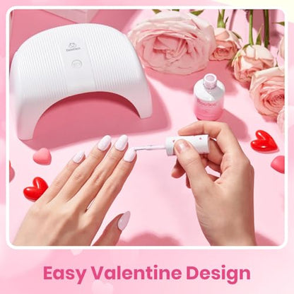 Beetles Light Pink Gel Polish, Barely Pink, Baby Pink Gel Nail Polish | Color-Matched Bottle Design, Soak Off UV LED, Long-Lasting Nails Art for Home DIY & Holiday - color: B - Creme | Barely Pink