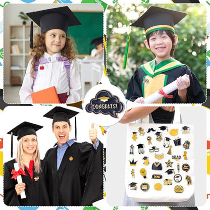 Giegxin 40 Pcs 2026 Graduation Pins Bulk Kindergarten Preschool Enamel End of the Year Student Gifts Class of 2026 Graduation Lapel Pins Teachers Backpack for Teacher Student - style: Grad