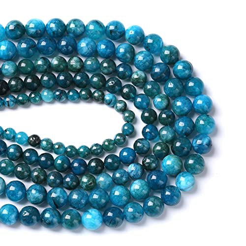 120PCS 6MM Blue Apatite Spacer Loose Beads for Jewelry Making DIY Bracelet Necklace 2 Strands - color: Apatite, size: 6mm (2 strands)