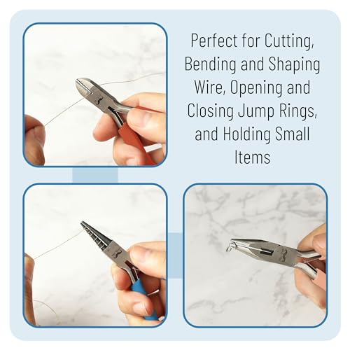 Mr. Pen- Pliers for Jewelry Making, 3 Pack, Chain Nose | Round Nose Pliers Set and Wire Cutter for Beading, Wire Wrapping, Jump Rings, Jewelry Repair, Crafting, DIY - color: Multicolor 1