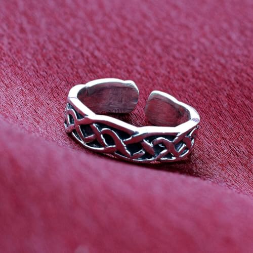Gem Avenue 925 Sterling Silver Toe Rings Collections – Beach, Celtic, Heart, Dolphin, Flower & More Designs for Women – Elegant Adjustable Summer Jewelry - style: Style 10