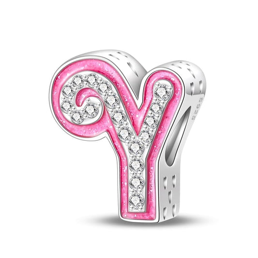 925 Sterling Silver Letter Charms Fits Pandora Bracelets Alphabet AZ Bead Charm for Bracelets Necklace with 5A Cubic Zirconia for Women Birthday Ceremony DIY Jewelry Gift - style: Y