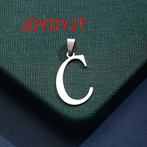 Stainless Steel Initial Letter Connector Charms Alphabet Pendant Diy Craft for Jewelry Making Necklaces Bracelets Keychain - color: Stainless Steel C