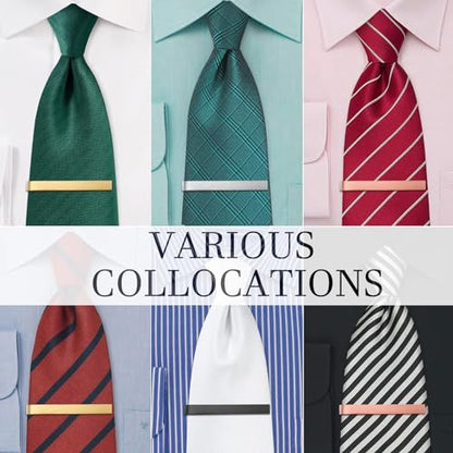 HAWSON 2 inch Tie Clips for Men-Skinny Tie Bar Tie Set for Wedding Anniversary Business and Best Gift for Dad Husband Brother - color: High Polish-without Letter