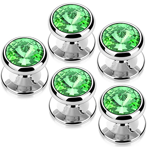 HAWSON Crystal Shirt Studs for Men's Tuxedo Shirt, Tuxedo Buttons for Birthday Wedding Party Christmas. - color: Green
