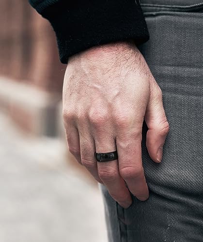 TIGRADE Black Titanium Ring 2mm 4mm 6mm 8mm Dome High Polished Wedding Band Size 3-14.5 - color: 8mm, size: 12.5