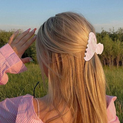 2 Pcs Hair Claw Clips for Women Non-slip Clip Large Claws Hair Accessories | Acrylic Claw Clips, Thick Thin Hair, Ideal Gift - color: White and Pink