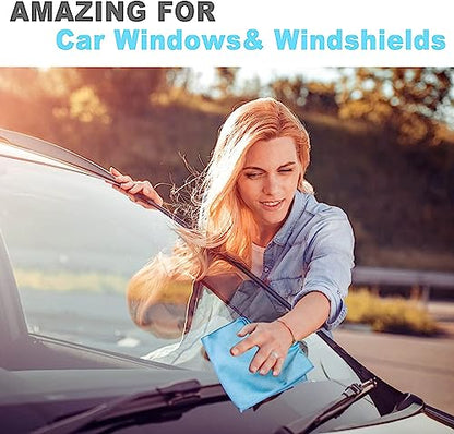 Longmann Window Cleaning Cloth, Glass Cloth, Cleaning Cloth, Streaks Schatches Free (Blue 2 Pack) - color: Blue 2 Pack