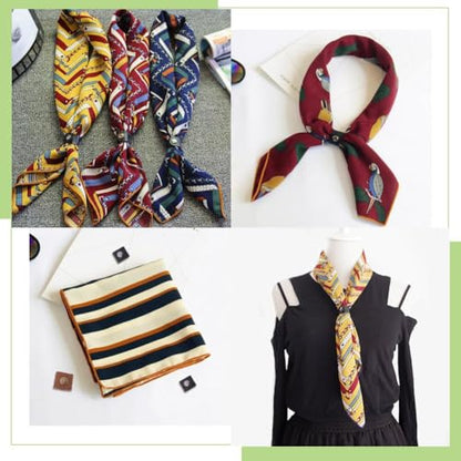 8PCS 2 Colors PU Leather Silk Buckle Ring Solid Color Leather Scarf Holder Scarf Clasp Clips