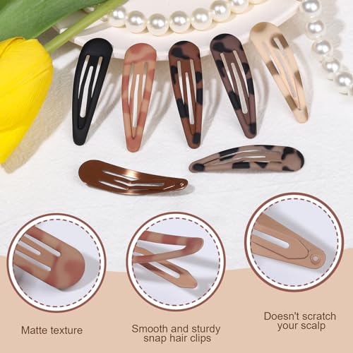 Teenitor Hair Barrettes Matte Snap Hair Clips, 24Pcs Hair Barrettes For Women Girls, 2 Inch 6 Colors