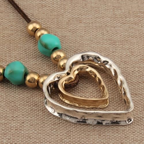 Boho Necklaces for Women Chunky Circle Necklace Bohemian Necklaces | Chunky Boho Necklace for Women Layered Boho Circle Leather Choker Necklace Long Vintage Necklaces Bohemian Jewlery Gifts - style: Large Pendant Necklace Women
