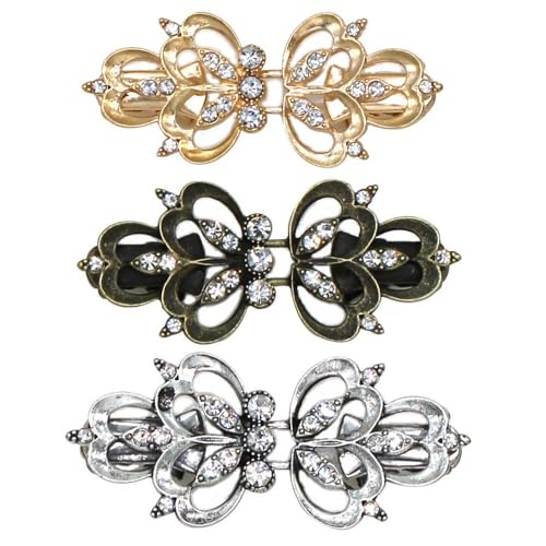 3pcs women's Vintage diamond Cardigan Collar Clip Shawl cape buckle Can be used as dress tightening clip sweater accessories - color: L