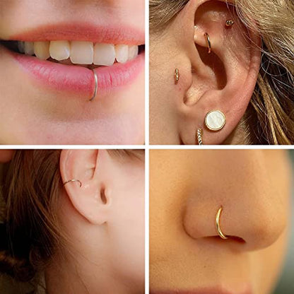 YACHY 11PCS/9PCS 16G Eyebrow Piercing Jewelry for Women Men, Eyebrow Rings Rook Earrings Rook Piercing Jewelry Belly Lip Ring Curved Barbells Eyebrow Piercing Cartilage Daith Helix Tragus Body Piercings - color: N-12Pcs-Rose Gold-6mm