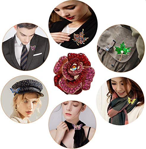 seven wolves Brooches for Women Austria Crystal Brooch Pins Rhinestones Brooches Daily Wearing Breastpin with Boxes - color: Red 4