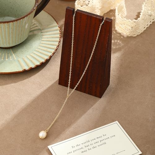Gold Pearl Necklaces for Women - White Pearls Jewelry Gifts Wedding Bride Bridesmaid Jewelry - color: Gold-Y-Shaped Pearl