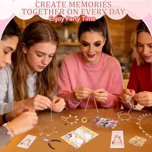 Wurosi 413Pcs Gold Charm Paperclip Charm Bracelet Making Kit for Beginner | Including Paperclip Chain Bracelets, Charms, Jump Rings, Gift Bags, Pliers for Crafts Beginner Supplies Gift - color: 413 Pcs Gold Bracelet