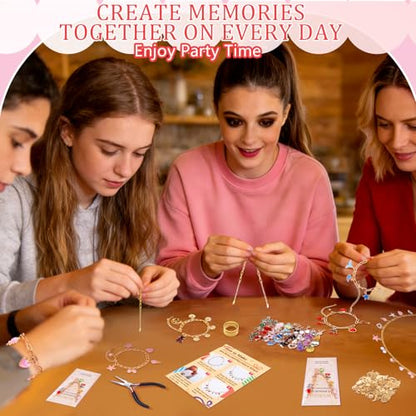 Wurosi 413Pcs Gold Charm Paperclip Charm Bracelet Making Kit for Beginner | Including Paperclip Chain Bracelets, Charms, Jump Rings, Gift Bags, Pliers for Crafts Beginner Supplies Gift - color: 413 Pcs Gold Bracelet