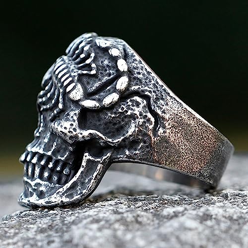 2023 Skull Ring Cool Evil Death Punk Rock Stainless Steel Rings Aly Style Jewelry - style: R1112