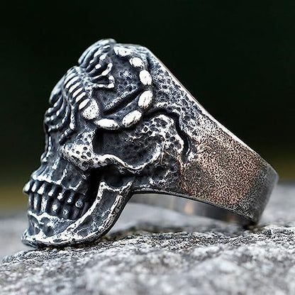 2023 Skull Ring Cool Evil Death Punk Rock Stainless Steel Rings Aly Style Jewelry - style: R1112