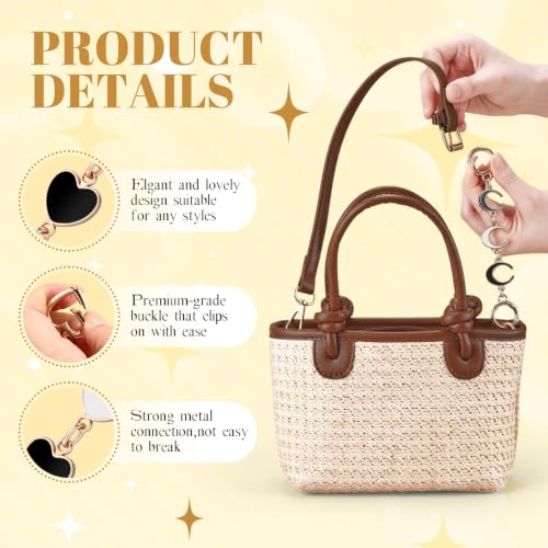 Sureio 5 Pcs Bag Extender Chain Pearl Purse Chain Ribbon Bow Keychain Extender Bag Strap Purse Charms Accessories for Handbag - color: Black and White