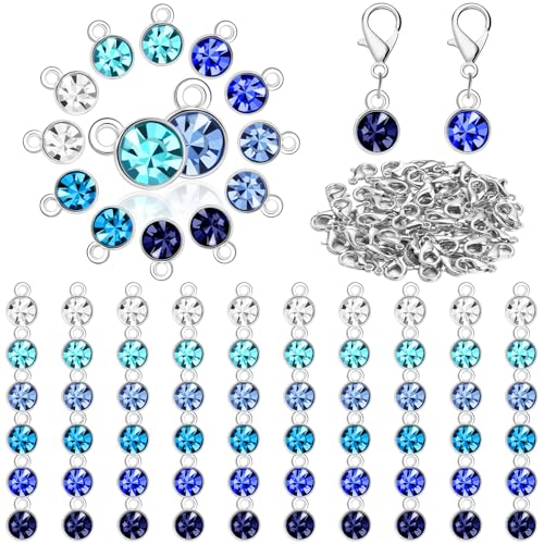 Sureio 120 Pcs Birthstone Charms for Jewelry Making Handmade DIY Crystal Birthstone Beads Bling Round Charms Bracelet Enamel for Birthday Jewelry Making Earrings Accessory (Mixed Colors) - color: Mixed Colors