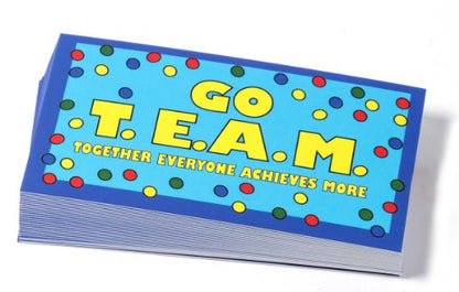 Trainers Warehouse GO T.E.A.M. Appreciation Cards with Lapel Pins – Employee, Teacher & Nurse Recognition Gifts – Teamwork Motivational Cards with “Success Through Teamwork” Pin – Set of 10