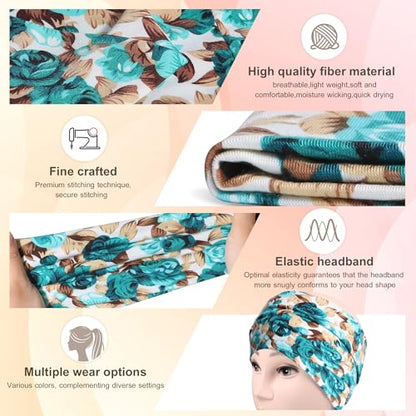 DiyJibb Boho Headbands for Women, 7PCS Fashion Wide Hair Bands for Summer Vacation & Music Festival - color: Black01