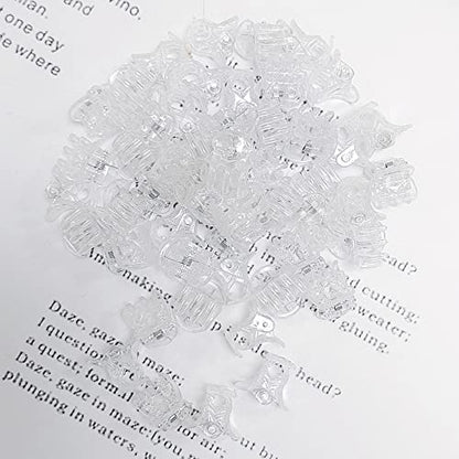 50 PCS Mini Hair Claw Clips， Bangs Strong Grip Multifunction Clamp Clips. (Black + Transparent white + brown) - color: Black + Transparent white + brown