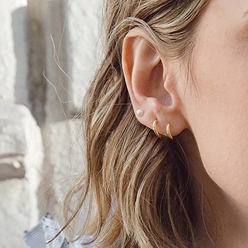 5-10 Pairs Small Gold Silver Hoop Earrings for Women, Stainless Steel Earrings Set Mens Lightweight Thin Hypoallergenic Small Hoops Set - style: 6pcs-Gold+Silver