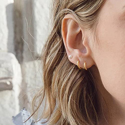5-10 Pairs Small Gold Silver Hoop Earrings for Women, Stainless Steel Earrings Set Mens Lightweight Thin Hypoallergenic Small Hoops Set - style: 6pcs-Gold+Silver
